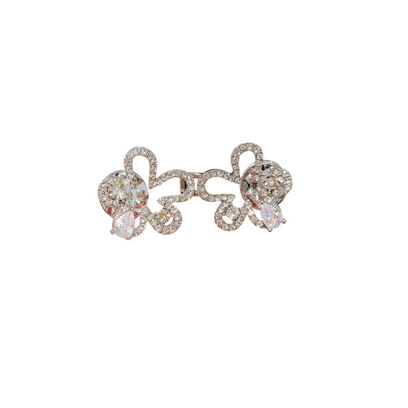 Fleur de diamant scintillant - Boucle de jean réglable - serrage de taille