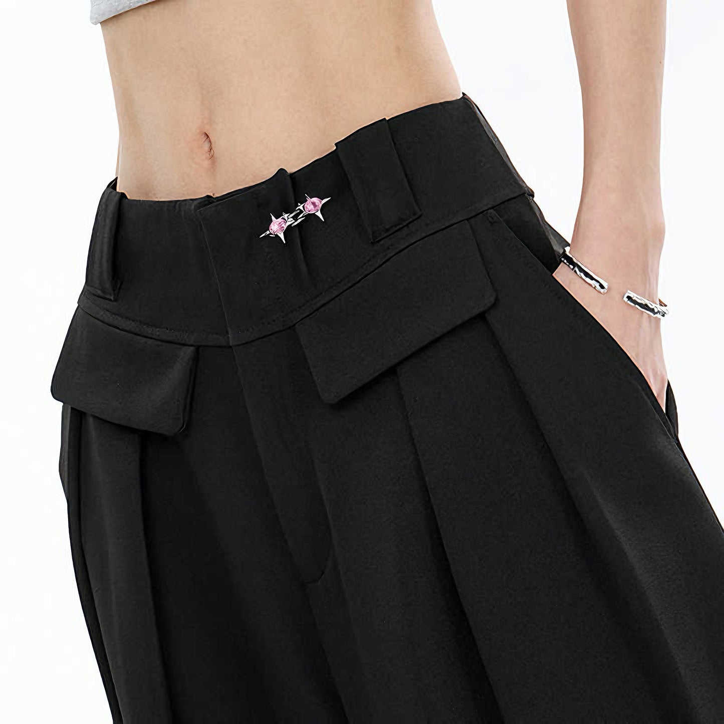 Étoiles De Diamant Scintillant Boucle De Jean Réglable Serrage De Taille Pantalon