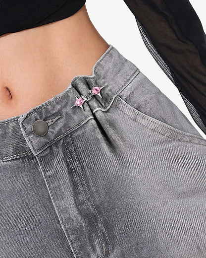 Étoiles De Diamant Scintillant Boucle De Jean Réglable Serrage De Taille Pantalon