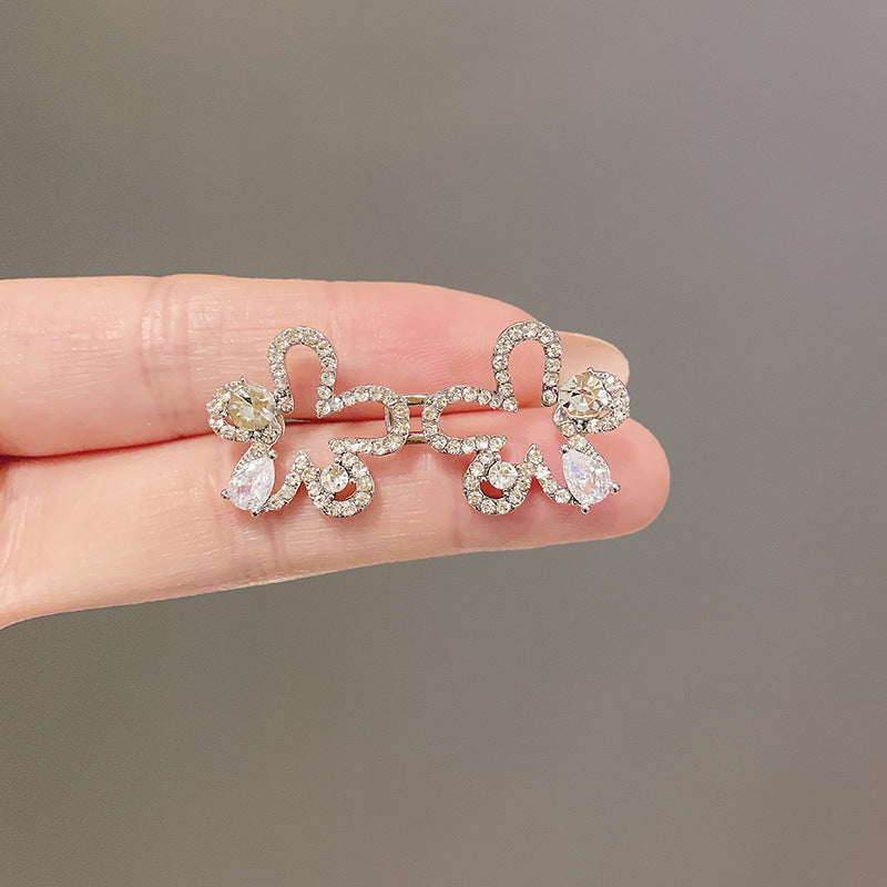 Fleur de diamant scintillant - Boucle de jean réglable - serrage de taille